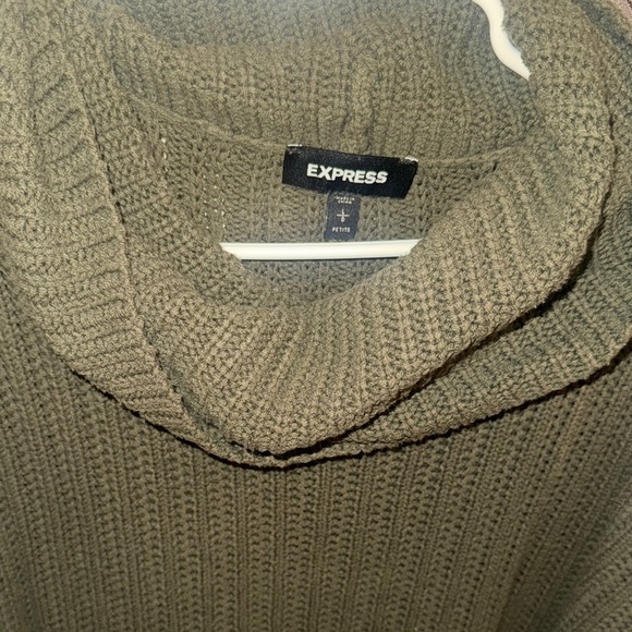 Express Green Cowl Neck Sweater with Ribbed Knit - Picture 4 of 4